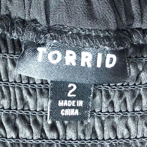 Torrid Dress 2 Maxi 2X Black Embellished Flowy Empire Stretch Waist - Picture 10 of 11